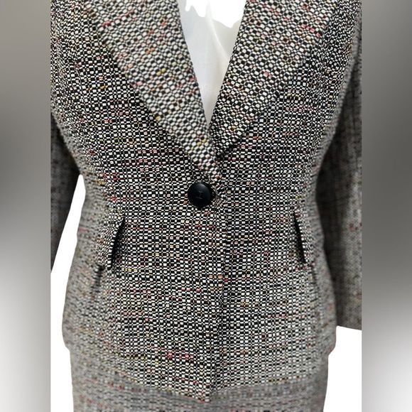 Classiques Entier skirt suit size L/10 tweed multicolor long sleeve 2-piece suit - Picture 3 of 8